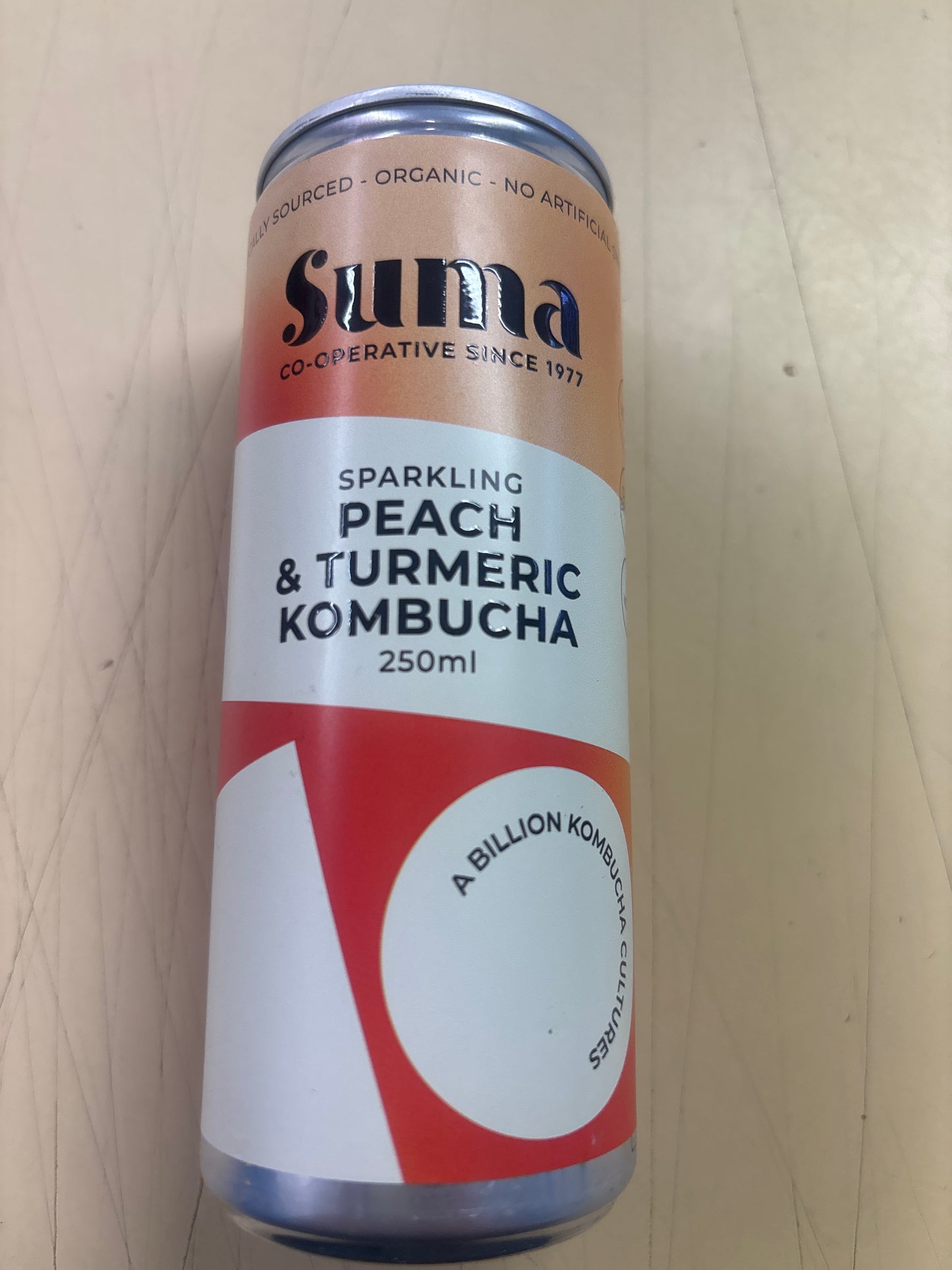 Suma Organic Kombucha Peach & Tumeric / 250ml Can