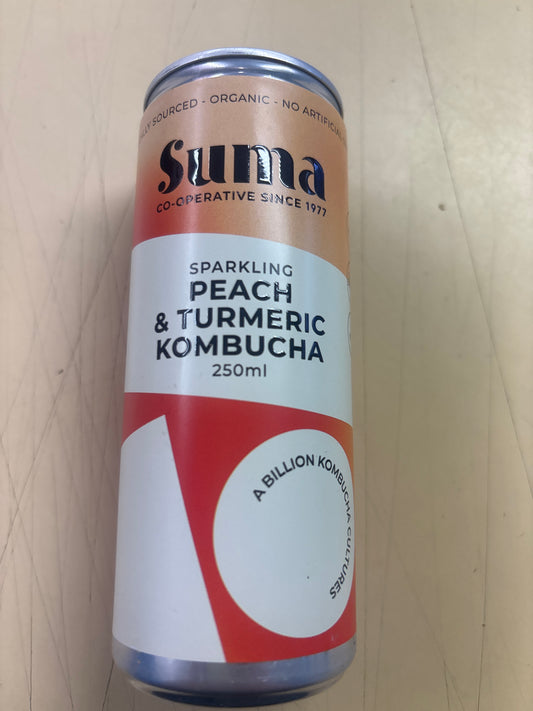 Suma Organic Kombucha Peach & Tumeric / 250ml Can