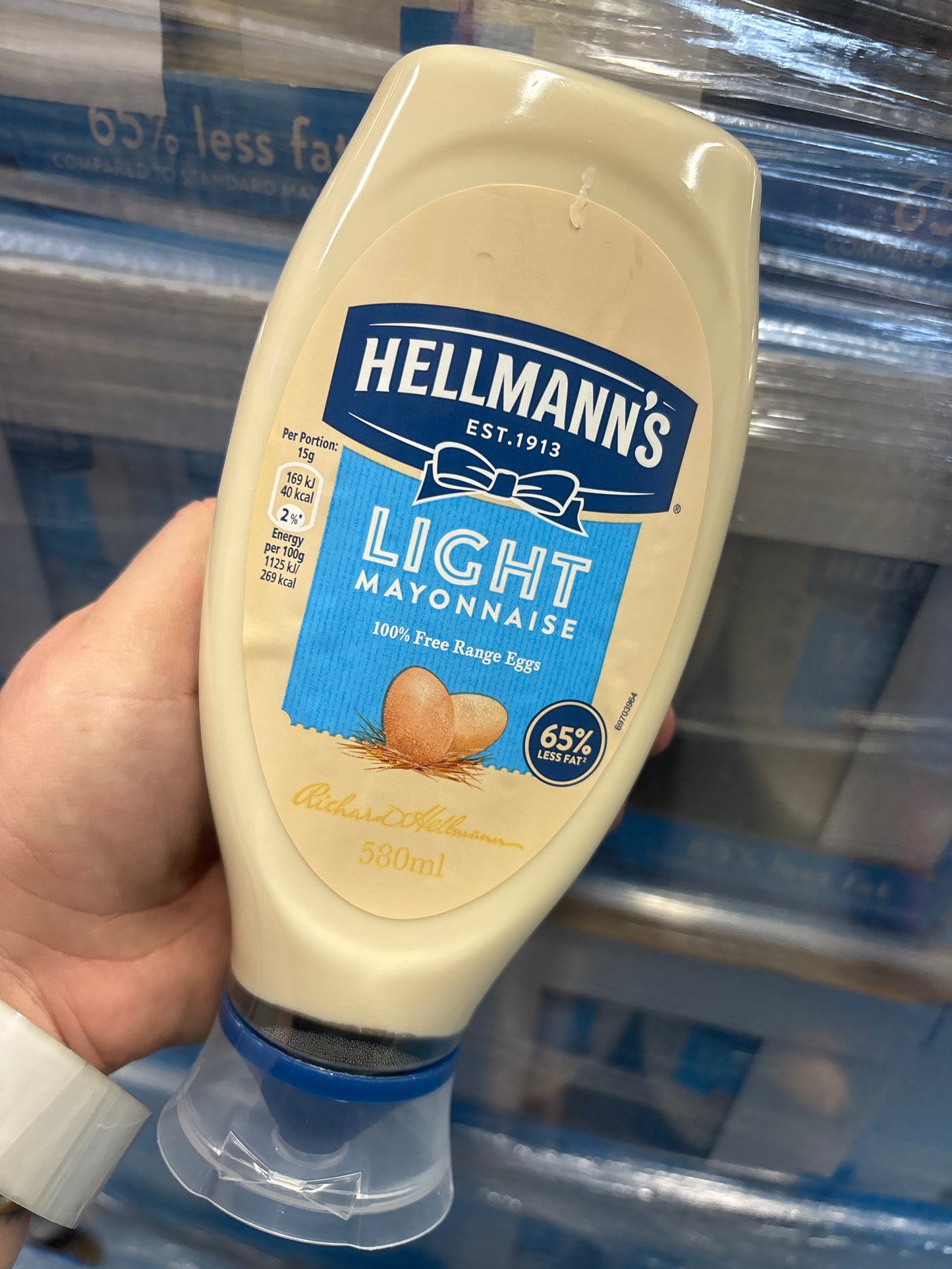 Hellmann Light Mayo Squeezy Bottle / 580ml