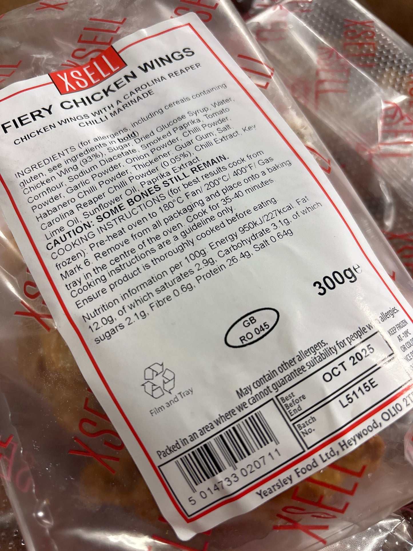 1x Fiery Chicken Wings / 300g Pack / REFSP