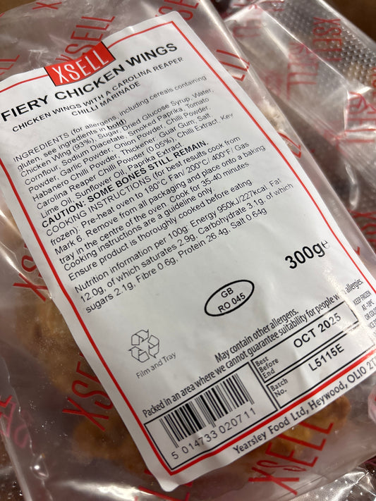 1x Fiery Chicken Wings / 300g Pack / REFSP