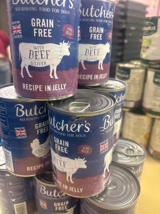 Butcher’s Grain Free Beef & Liver In Jelly / 400g Can
