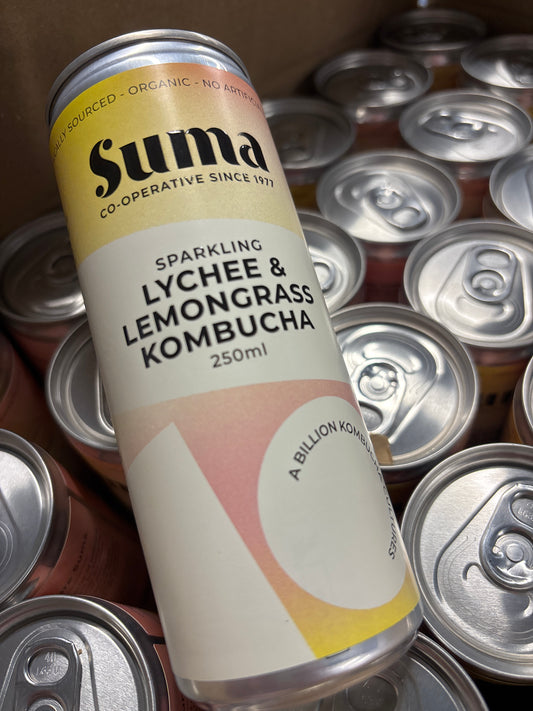 Suma Organic Kombucha Lychee and Lemongrass / 250ml Can
