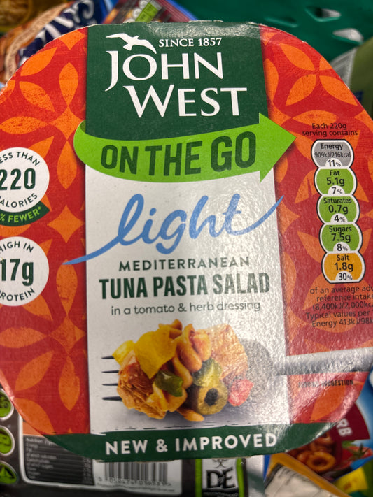 John West On The Go Mediterranean Tuna Pasta Salad FS