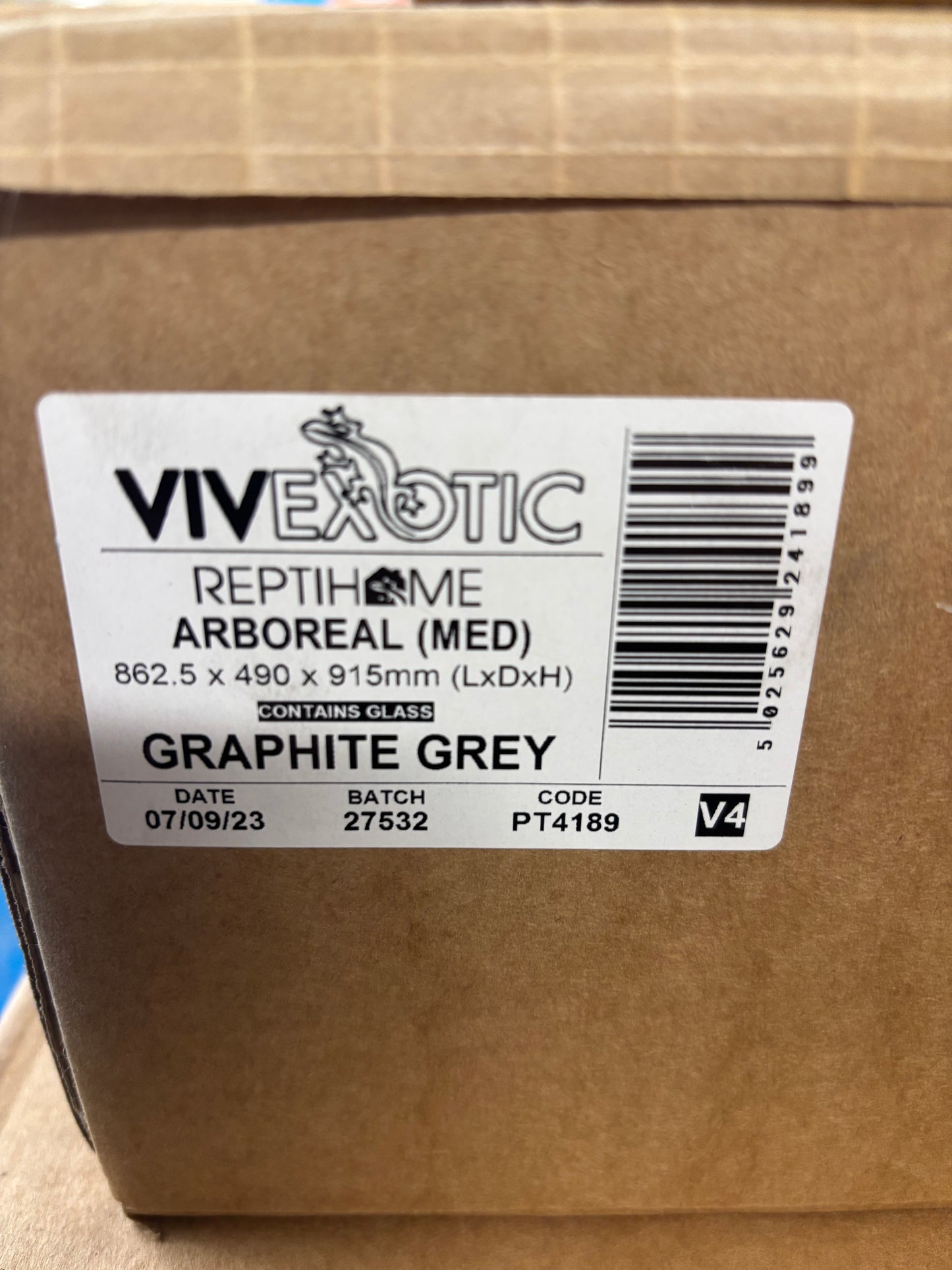 VIVEXOTIC ARBOREAL VIVARIUM - MEDIUM GRAPHITE GREY 86 X 49 X 91.5CM / RRP £250+