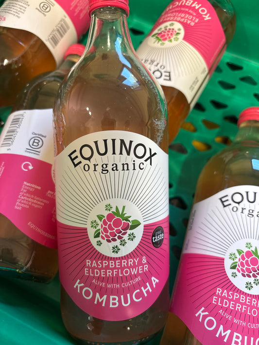 Equinox Organic Raspberry & Elderflower Kombucha / 750ml Bottle