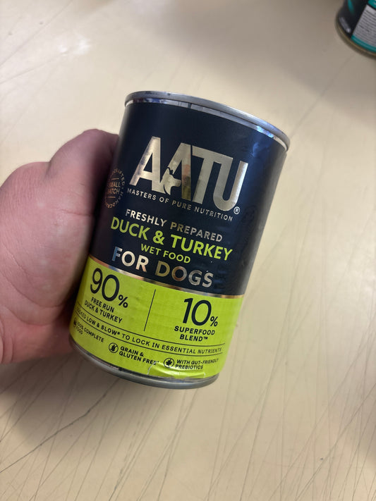 AATU Duck & Turkey Wet Food For Dogs / 400g Can