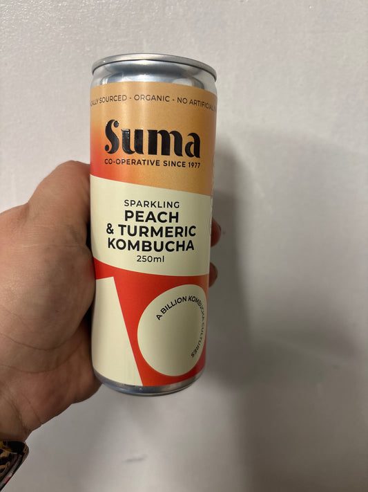 Suma Organic Kombucha Peach & Turmeric / 250ml Can