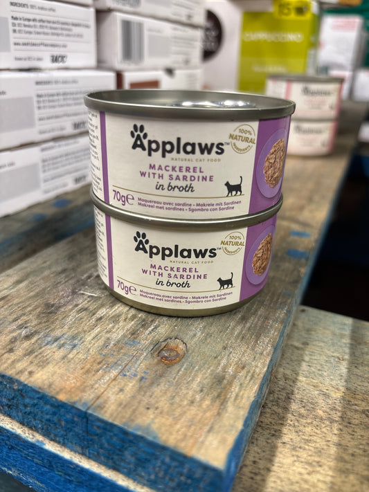Applaws Adult Cat Cans Mackerel with Sardine in Broth 70g