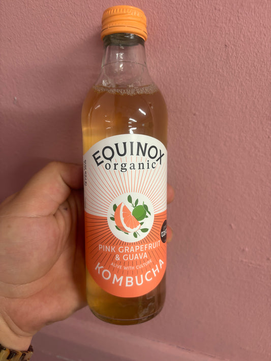 Equinox Organic Pink Grapefruit & Guava Kombucha / 275ml Bottle