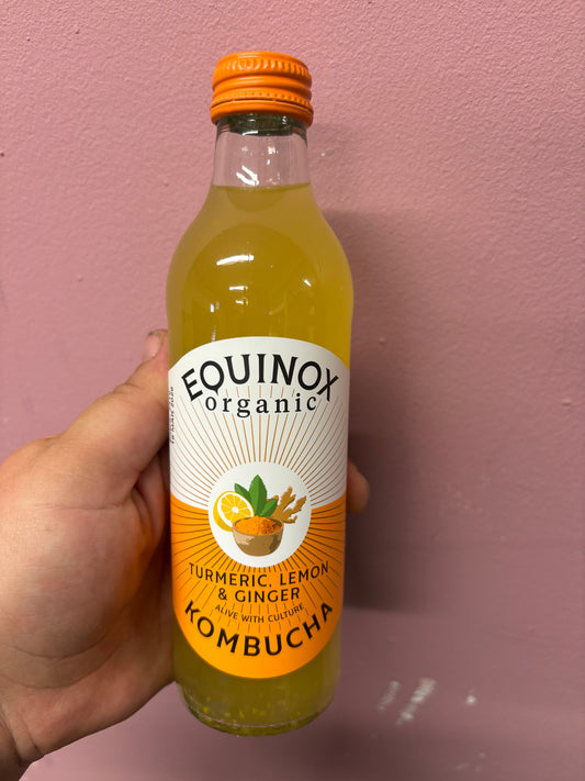 Equinox Organic Turmeric, Lemon & Ginger Kombucha / 275ml Bottle