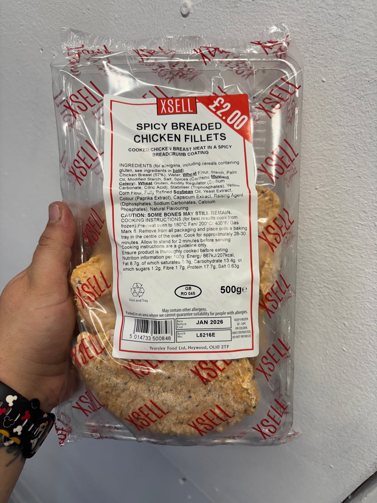 4x Spicy Breaded Chicken Fillets / 500g Pack