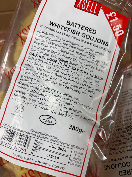 Battered Whitefish Goujons / 380g