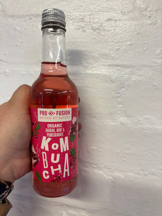Kombucha Organic Baoab, Mint & Pomegranate / 330ml Bottle
